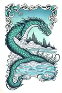 loch ness monster tattoo design idea