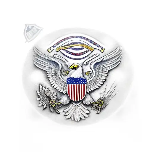 usa flag with eagle  tattoo design idea