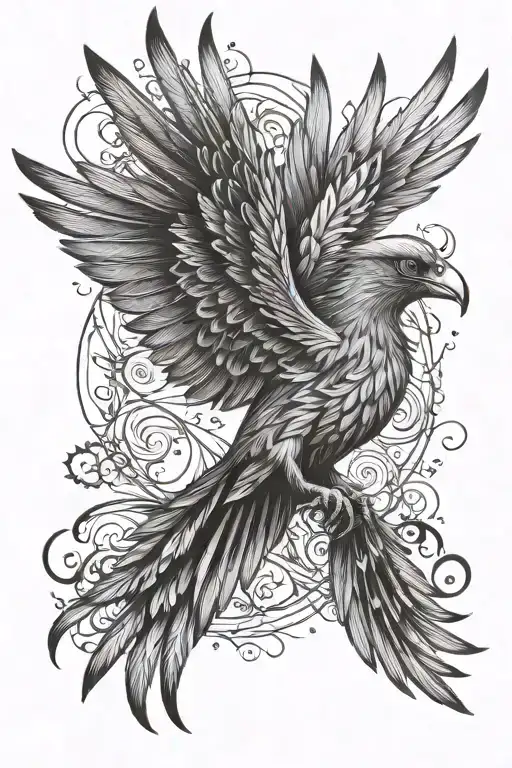 fenix bird tattoo design idea
