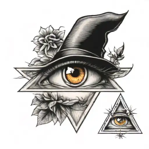 a clockwork orange eye in triangle   tattoo design idea