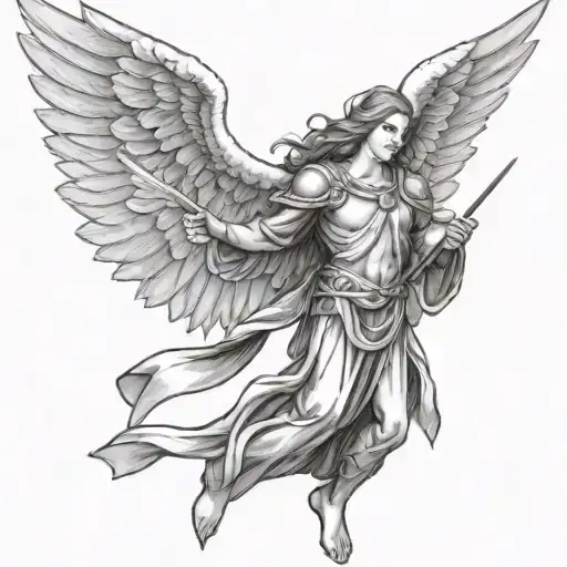 archangel Gabriel tattoo design idea