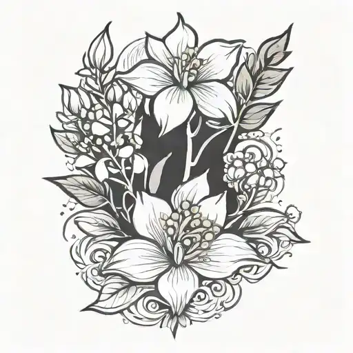 lupin flower tattoo design idea