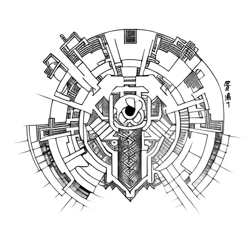 Design a tattoo that combines elements of cyberpunk and traditional Japanese art tattoo design idea