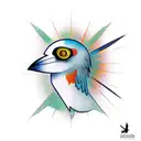 Icarus with a crow tattoo design idea