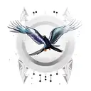 Icarus with a crow tattoo design idea