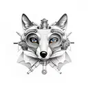  steampunk fox goggles tattoo design idea