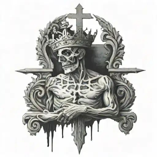 heavy is the crown so I cede to the cross  tattoo design idea