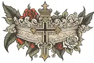 crown is heavy so I cede to the cross  tattoo design idea
