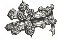crown is heavy so I cede to the cross  tattoo design idea