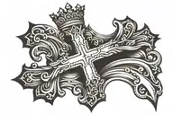 crown is heavy so I cede to the cross  tattoo design idea