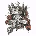 heavy is the crown so I cede to the cross  tattoo design idea