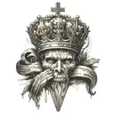 heavy is the crown so I cede to the cross  tattoo design idea