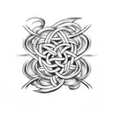 witch knot tattoo design idea