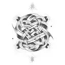 witch knot tattoo design idea