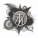 777 symbol within its shadow tattoo design idea