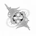 lips with japanese text on the bottom lip and a joint on the side tattoo design idea