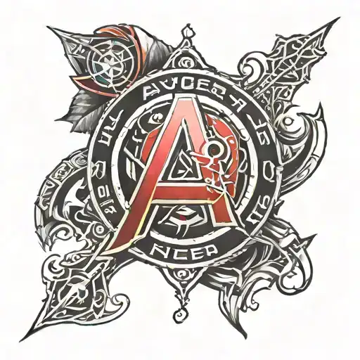 avengers logo tattoo design idea