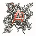 avengers logo tattoo design idea