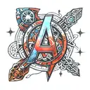 avengers logo tattoo design idea