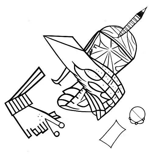 paper airplane colored in with crayon by a child, representing father daughter relationship  tattoo design idea