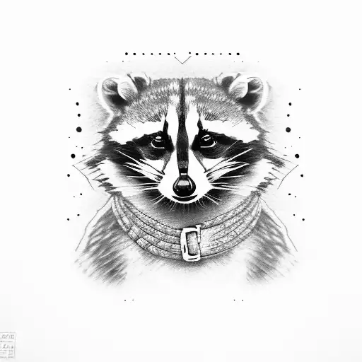 mummy raccoon cute funny tattoo design idea
