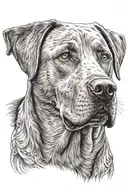 labrador retriever face inside tattoo design idea
