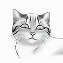 A dreamy scene of a cat and a baby girl sleeping peacefully together, capturing a moment of innocence and tranquility tattoo design idea