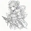 anime character game genshin impact Wanderer tattoo design idea