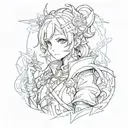 anime character game genshin impact Wanderer tattoo design idea