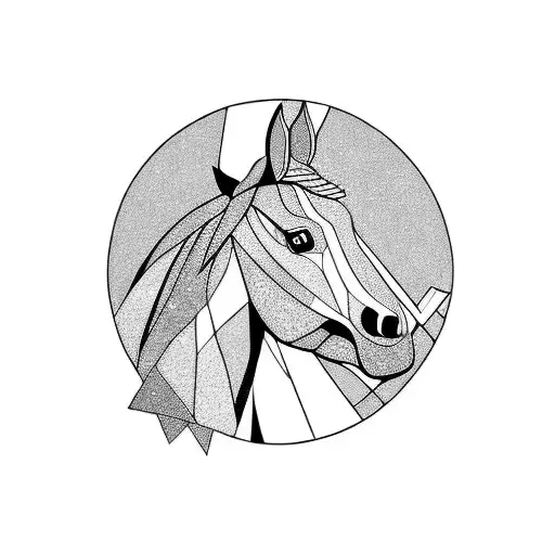 horse in mountain tattoo design idea