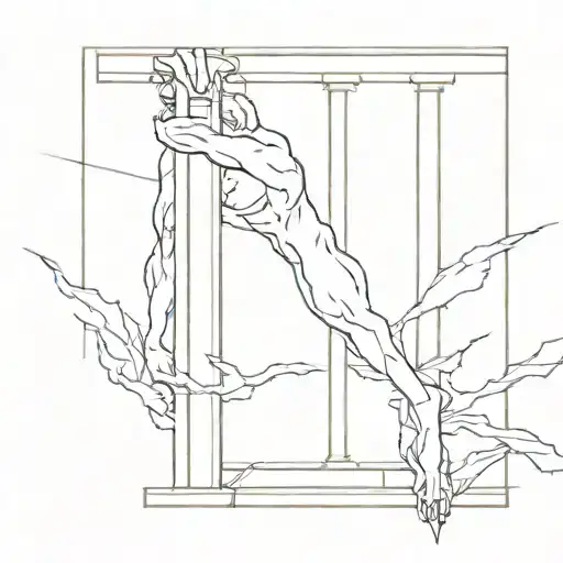 samson breaks columns being tattoo design idea
