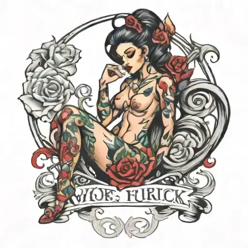 Whore fuck tattoo design idea