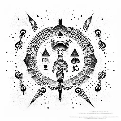 Punishment, hieroglyphs, japan tattoo design idea