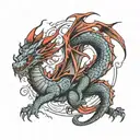 2000 with a red dragon tattoo design idea