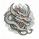 2000 with a red dragon tattoo design idea