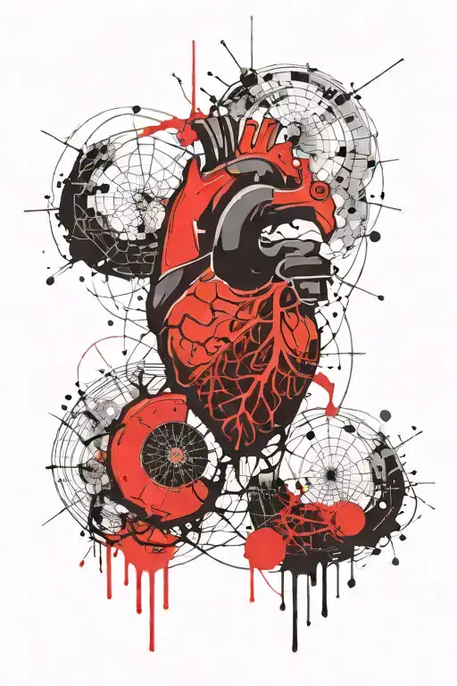 the heart is one half of yin-yang, and the brain is the other, and a little geometry tattoo design idea