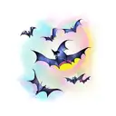 bats flying tattoo design idea