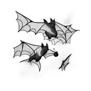 bats flying tattoo design idea