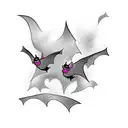 bats flying tattoo design idea