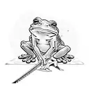 ninja frog with katana tattoo design idea