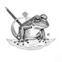 ninja frog with katana tattoo design idea