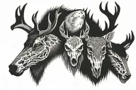 deer skull, moose skull, bear head, wolf head arm band tattoo design idea