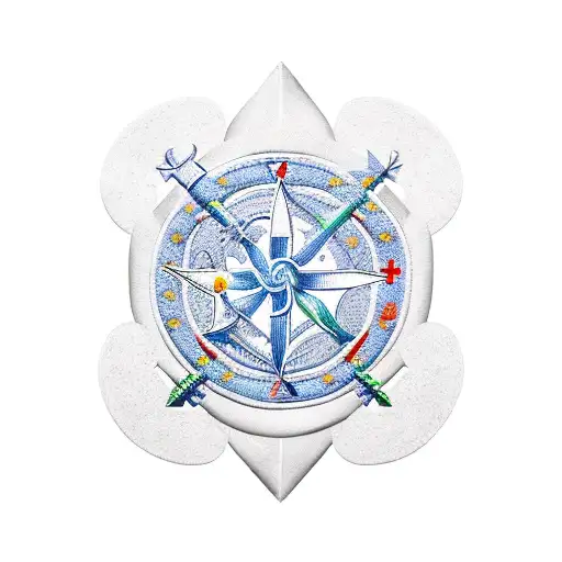 Amsterdam weapon shield, royal Netherlands navy anchor, daisy flower and star of life paramedics logo tattoo design idea