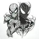 Spiderman y venom tattoo design idea