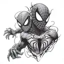 Spiderman y venom tattoo design idea