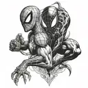 Spiderman y venom tattoo design idea