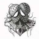 Spiderman y venom tattoo design idea