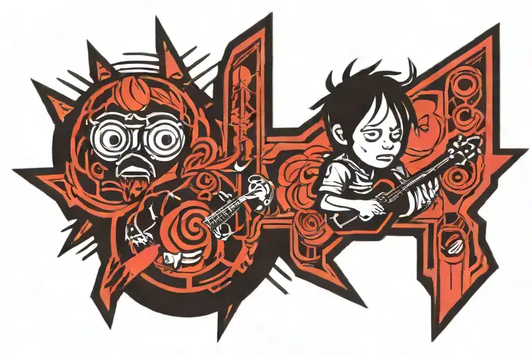 Radiohead kid A blackwork tattoo tattoo design idea