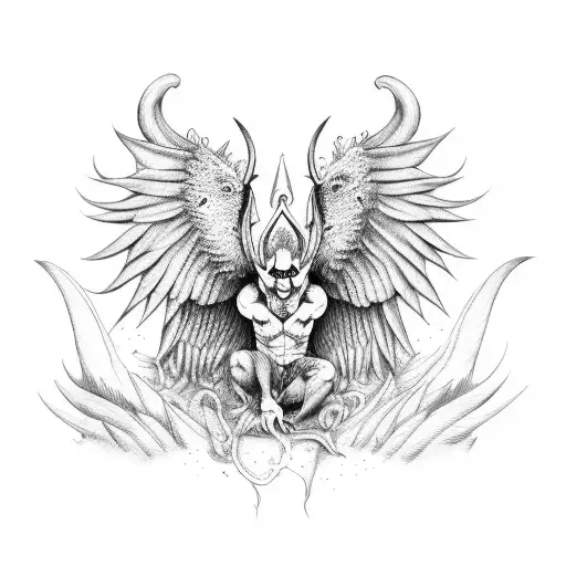 devil and angel wings tattoo design idea
