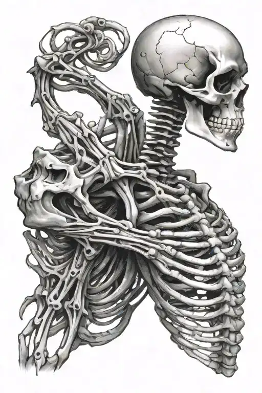 spine tattoo skeleton arm that grabbing your neck tattoo tattoo design idea